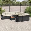 vidaXL Salon de jardin 12 pcs avec coussins noir r&eacute;sine tress&eacute;e