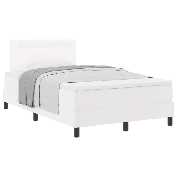 vidaXL Lit &agrave; ressorts avec matelas Blanc 120 x 200 cm Simili cuir