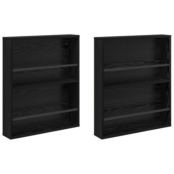 vidaXL &Eacute;tag&egrave;re &agrave; magazines 2 pcs Ch&ecirc;ne noir 60 x 12 x 70 cm