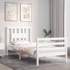 vidaXL Cadre de lit sans matelas blanc bois massif