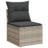 vidaXL Salon de jardin 4 pcs avec coussins gris clair r&eacute;sine tress&eacute;e