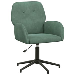 vidaXL Chaise de bureau pivotante Velours 54 x 55 x 90 cm Vert Mer