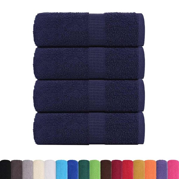 vidaXL Serviettes de toilette FROGN 4 pi&egrave;ces Bleu marine 30x30 cm 360 g/m&sup2;
