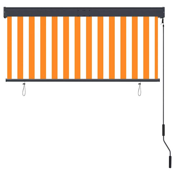 vidaXL Store roulant d'ext&eacute;rieur 140x250 cm Blanc et orange