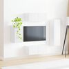 vidaXL Ensemble meuble TV 4 pcs Blanc brillant Bois d'ing&eacute;nierie