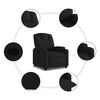 vidaXL Fauteuil inclinable en tissu noir