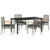 vidaXL Ensemble de salle &agrave; manger pour jardin 5 pcs Gris et Noir Rotin