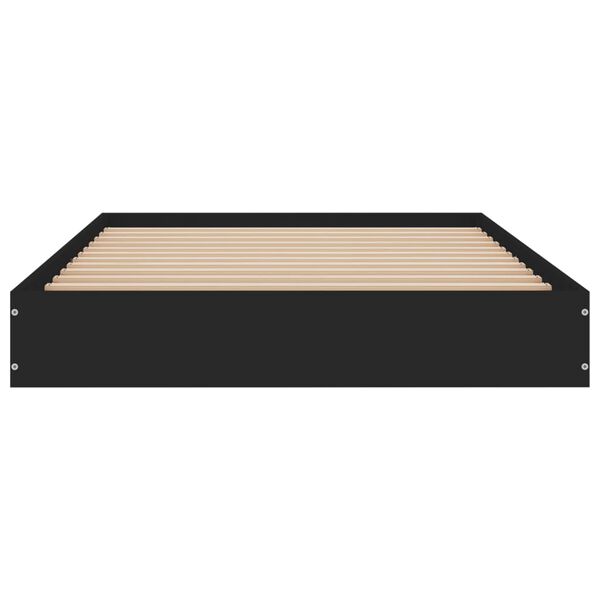 vidaXL Cadre de lit sans matelas noir 100x200 cm bois d'ing&eacute;nierie