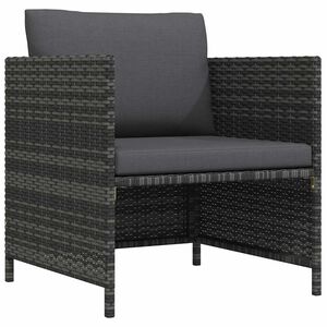 vidaXL Canap&eacute; de jardin avec coussins Gris R&eacute;sine tress&eacute;e