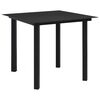 vidaXL Table &agrave; d&icirc;ner de jardin Noir 80x80x74 cm Acier et verre