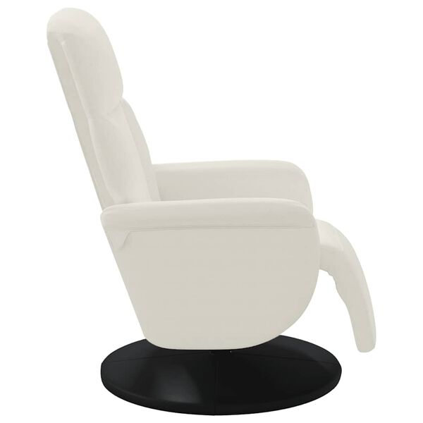 vidaXL Fauteuil inclinable avec repose-pied cr&egrave;me velours