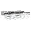 vidaXL Ensemble &agrave; manger de jardin avec coussins 13pcs blanc textil&egrave;ne