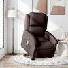 vidaXL Fauteuil inclinable de massage Marron fonc&eacute; Tissu