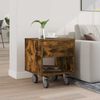 vidaXL Table de chevet Ch&ecirc;ne fum&eacute; 40,5 x 40 x 48 cm Bois d'ing&eacute;nierie