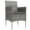 vidaXL Ensemble &agrave; manger de jardin coussins 7pcs Gris et noir
