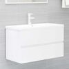 vidaXL Ensemble de meubles de salle de bain 2 pcs blanc brillant
