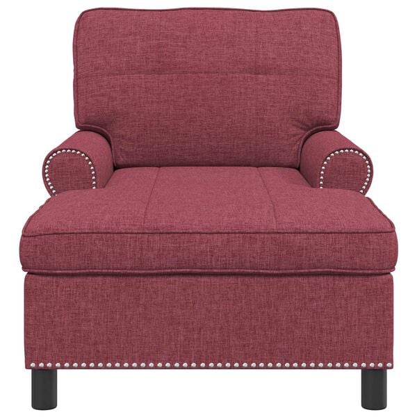 vidaXL Chaise longue avec coussin Bordeaux 91 x 157 x 91 cm tissu