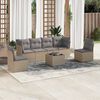 vidaXL Salon de jardin avec coussins 7 pcs beige r&eacute;sine tress&eacute;e
