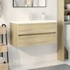 vidaXL Ensemble de meubles de bain 2pcs c&eacute;ramique et bois d'ing&eacute;nierie