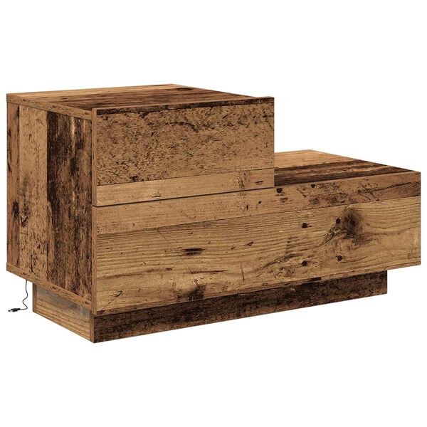 vidaXL Cabinet de chevet avec tiroir Bois ancien 70 x 36 x 40,5 cm