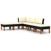 vidaXL Salon de jardin 6 pcs avec coussins R&eacute;sine tress&eacute;e Noir