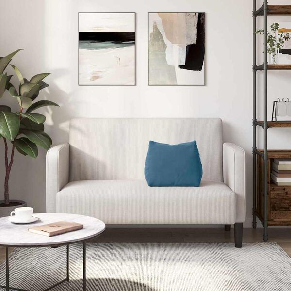 vidaXL Coussin de Dos Bleu 45 x 20 x 35 cm Tissu en velours c&ocirc;tel&eacute;