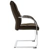 vidaXL Chaise de bureau cantilever Marron Tissu