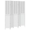 vidaXL Cloison de s&eacute;paration 5 panneaux blanc bois de paulownia massif