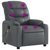 vidaXL Fauteuil de massage inclinable gris similicuir