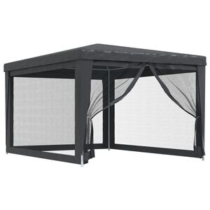 vidaXL Tente de f&ecirc;te avec 4 parois lat&eacute;rales en maille Anthracite 3x4m