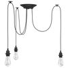 VidaXL Lampe suspendue avec 3 porte-lampes E27 noir métal