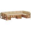 vidaXL Ensemble de canap&eacute;s d'ext&eacute;rieur 11 pc Naturel et Beige