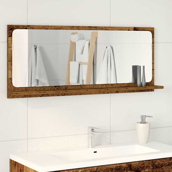 vidaXL Étagère Miroir Bois ancien 90 x 10,5 x 37 cm Bois d'ingénierie