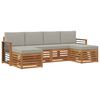 vidaXL Ensemble de canap&eacute;s d'ext&eacute;rieur 6 pc Naturel et gris clair