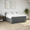 vidaXL Sommier &agrave; lattes de lit avec matelas Gris fonc&eacute; 200x200cm Tissu