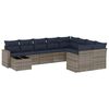 vidaXL Salon de jardin 10 pcs avec coussins gris r&eacute;sine tress&eacute;e