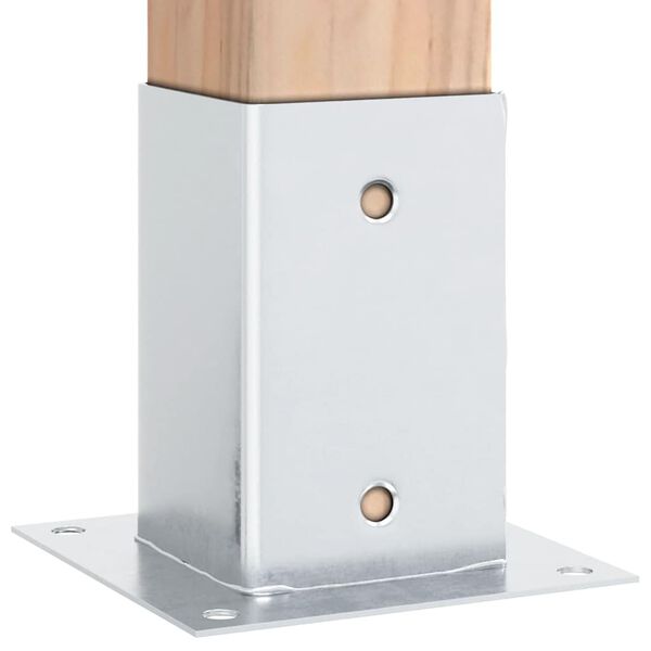 vidaXL Bases de poteau carrées 12 pcs argent 91x91 mm acier galvanisé