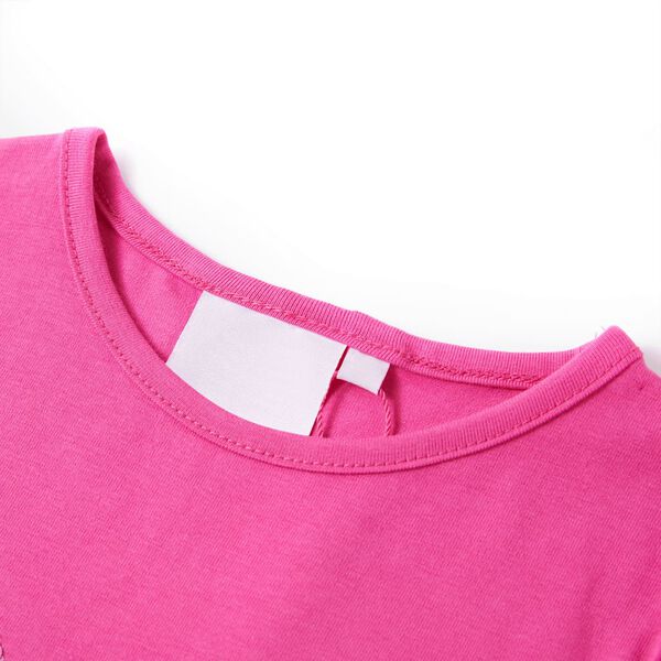 T-shirt pour enfants &agrave; mancherons rose fonc&eacute; 140