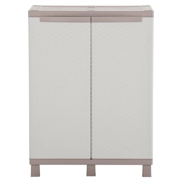 vidaXL Armoire de rangement 2 portes 68x37,5x91,5 cm Gris clair/beige