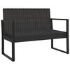 vidaXL Banc de jardin avec coussins noir 106 cm résine tressée