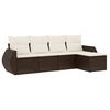 vidaXL Salon de jardin avec coussins 5 pcs marron r&eacute;sine tress&eacute;e