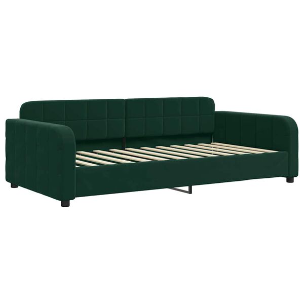 vidaXL Lit de repos sans matelas vert fonc&eacute; 90x200 cm velours