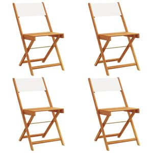 vidaXL Chaises de jardin pliantes lot de 4 tissu et bois massif