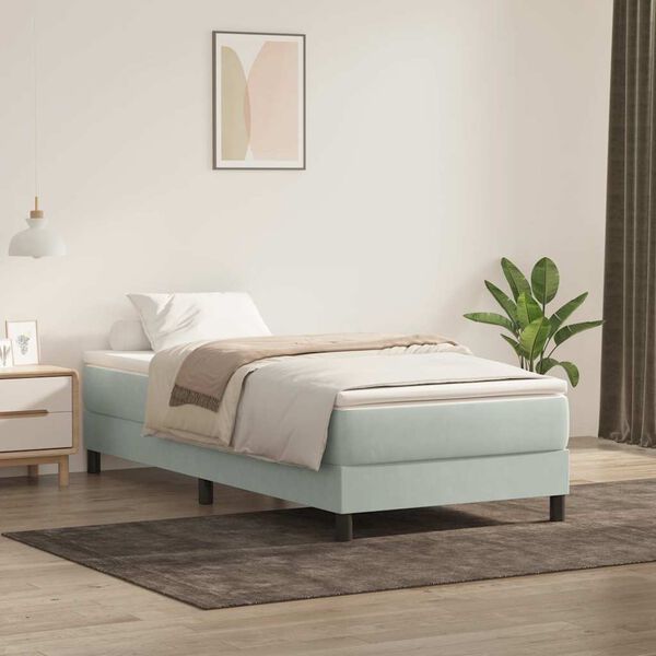 vidaXL Sommier à lattes de lit sans matelas gris clair 90x220 cm