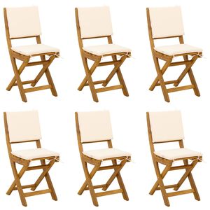 vidaXL Chaises de bistrot d'ext&eacute;rieur 6 pc Cr&egrave;me blanc