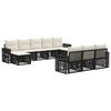 vidaXL Ensemble de canap&eacute; de jardin 10 pc Noir et blanc cr&egrave;me