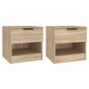 vidaXL Tables de chevet 2 pcs Ch&ecirc;ne Sonoma Bois d'ing&eacute;nierie