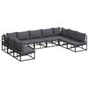 vidaXL Ensemble de canap&eacute; de jardin 9 pc Noir Aluminium