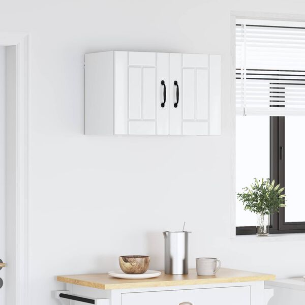 vidaXL Meuble mural de cuisine Blanc brillant 60 x 31 x 40 cm