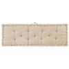 vidaXL Coussins de plancher de palette lot de 2 Coton Beige